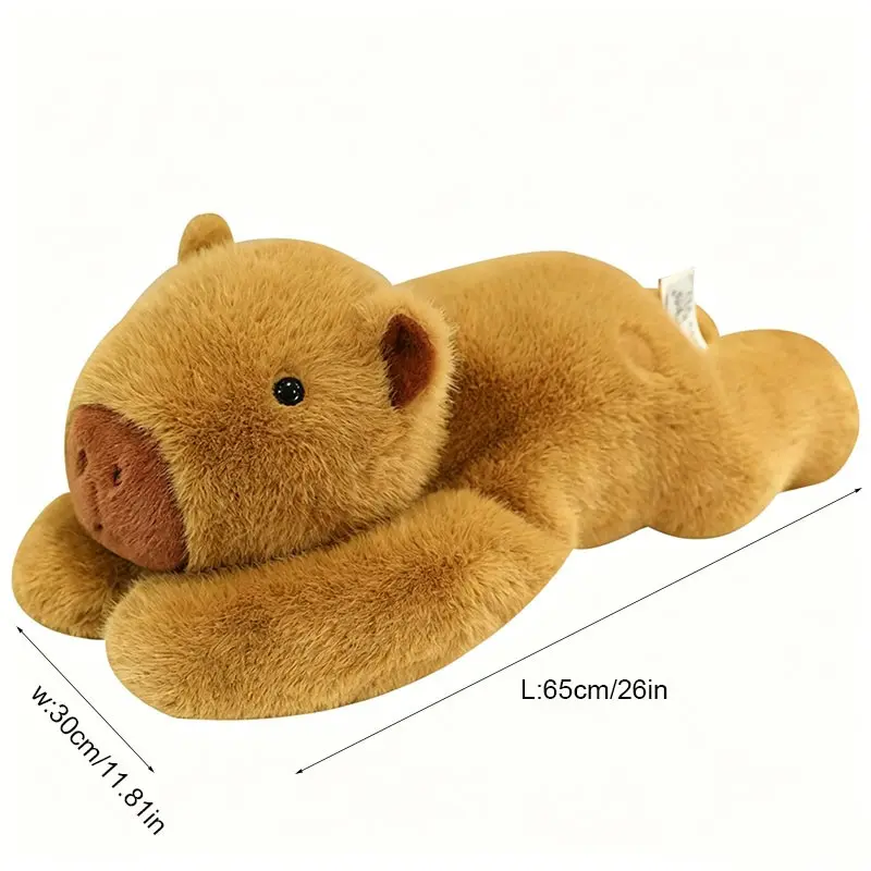 Cute 65cm Long Arm Plush Capybara Hug Pillow, Weighted Comfort Pillow, Soft Fluffy Toy for Kids and Adults, Perfect Gift
