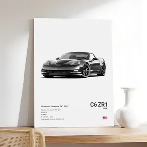 Chevrolet Corvette ZR1 C6 Car  Prints, Gifts For Men, Vintage Cars , Car Lovers Gifts, Car  Art Room  Ornaments Photo Artistic Decoration    remember lebron  love wall decor poster