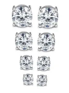Stainless Steel 4-7MM Magnetic Earrings for Men Women Cubic Zirconia Decor Magnetic Ear Clips Non-Pierced Jewelry  Everyday Wear Accessory Zircon Stud Earrings Sparkling Zirconia Cz Earrings