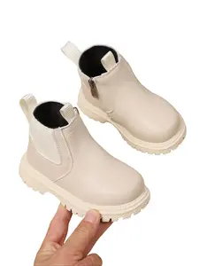 Fashionable Solid Color Zipper Design Boots, Casual Comfortable Boots for Daily Wear, Trendy All-match Boots for Girls