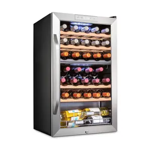Ivation33-Bottle Stainless Steel Dual Freestanding Wine Fridge