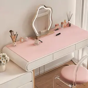 【Deals For You】Aesthetic 2-in-1 Reversible Makeup Table Mat for Nail Art & Makeup, Durable PU Desktop Protector for Students & Office Use