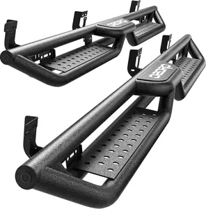 YITAMOTOR 6 Inch Running Boards for 2009-2018 Dodge Ram 1500 Crew Cab, 2019-2024 Ram 1500 Classic, 2010-2024 Dodge Ram 2500 3500, Bolt-on Side Steps Steel Nerf Bar, Two Stairs Design