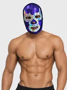 Wrestling Adult-Size Blue Demon Lucha Libre Wrestling Mask, Menswear Costume with Vibrant Bold Iconic Design, Comfortable for Events, Performances, Men's Accessories