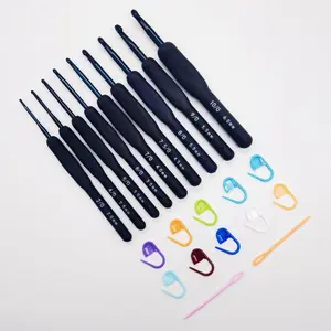 Soft Handle Crochet Set, 1 Set DIY Sweater Knitting Crochet with Tool Kit, Silicone Non Slip Crochet Sewing Tool, Crochet Hook Set