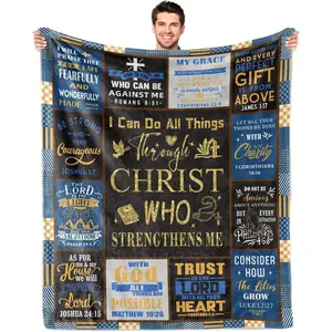 Valentines Gift Idea Christian Gifts for Men, Religious Gifts for Men, Baptism Gifts for Boys, Spiritual Inspirational Gifts for Man, Bible Catholic Gifts, Confirmation Gifts for Boys, Christian Blanket 50" X 60"