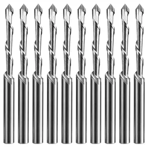 10Pcs Cutting Tools 3/16" Guide Point Cutting Bits,Bit Guide Point Cutting Bits,Used for with Spiral Saw and Tools