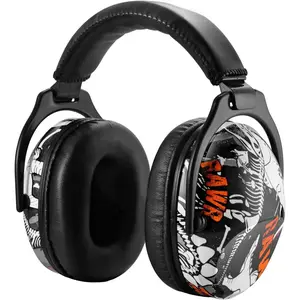P-HPS025  HZ015 Kids Ear Protection-SNR 27dB Safety Earmuffs Durable Composite Material Hearing Protector Boys Noise Cancelling Headphones - Black Dinosaur