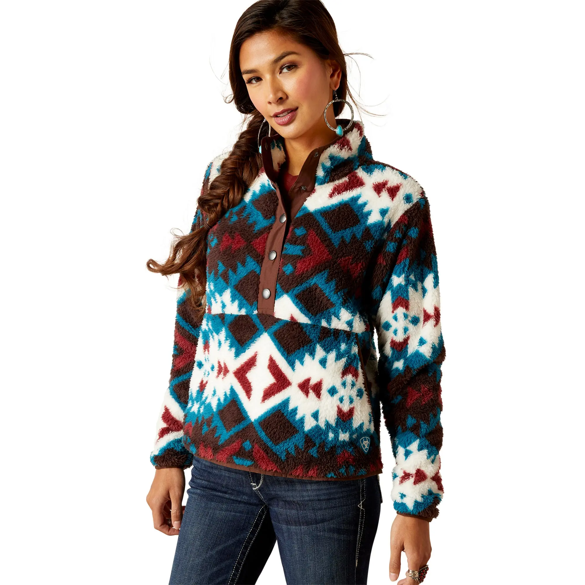 Ariat Berber Snap Front Sweatshirt Plainsview Print