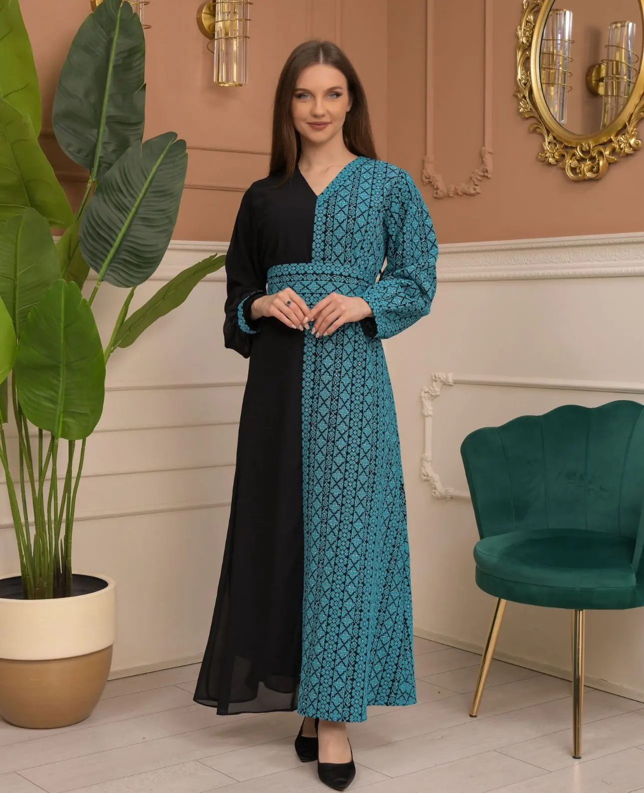 Jehan Women's Traditional Thobe, Modest Elegant Chic Garment, Machine Washable Casual Dress