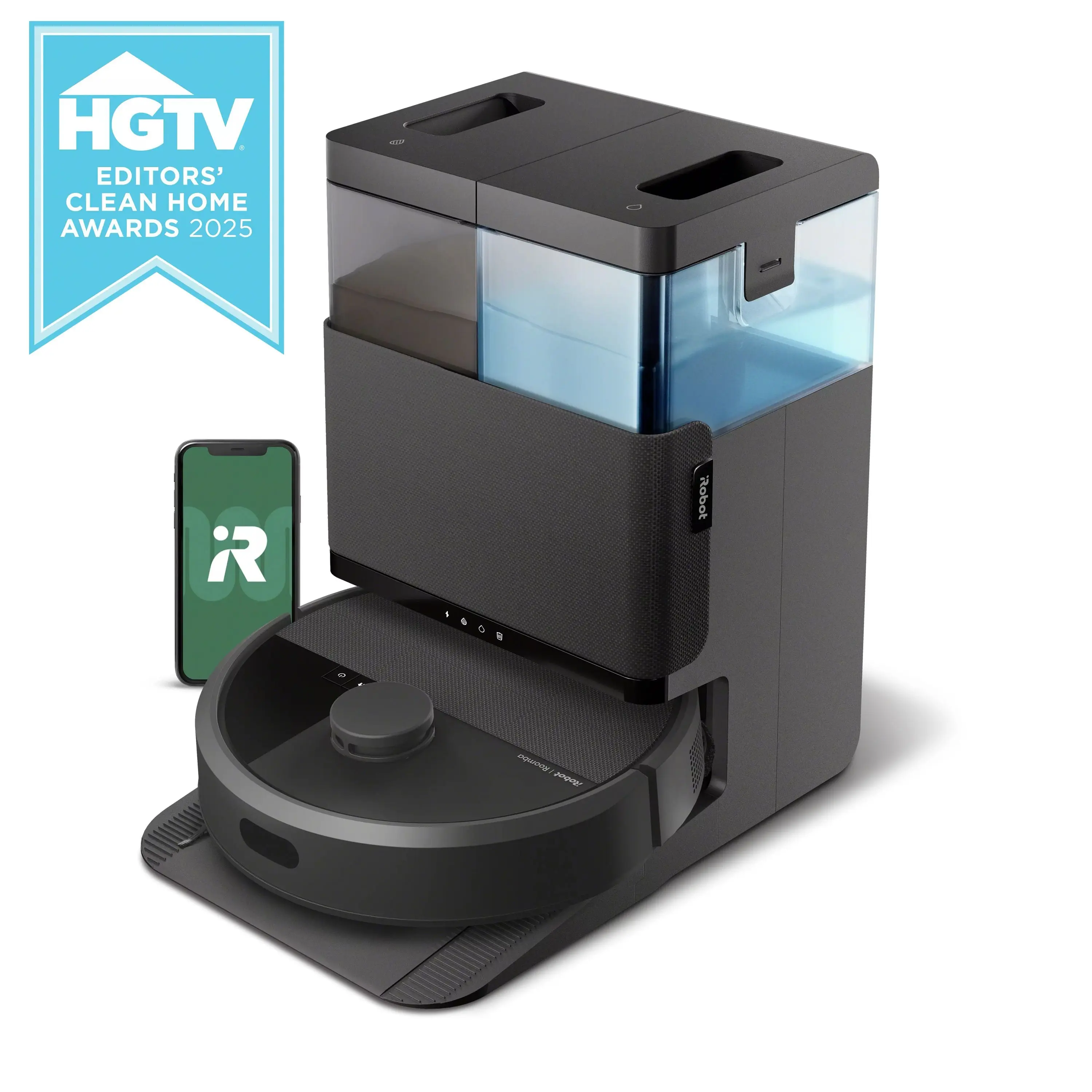 Roomba® Plus 405 Combo Robot Vacuum & Mop + AutoWash™ Dock – 70X Intense Suction with Carpet Boost, DualClean™ Mop Pads, Auto-Empty Debris, and Auto-Wash & Dry Mop Pads - up to 75 Days Hands-Free Cleaning