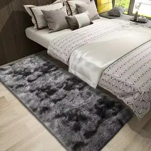 Soft Bedroom Carpet, Fluffy Anti-Slip Plush Rug, Tie-Dye Design Living Room Mat, Cozy Bedside Area Rug, Home Decor Floor Covering, Soft Shaggy Rug