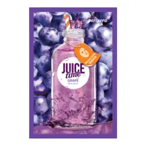 Peripera Juice Time Grape Fresh Fruit Face Mask 100% Natural - Skin Repair - Skincare Hydrate Smooth Daily Gentle Hydrating