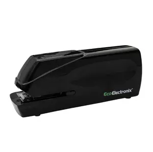 EcoElectronix Portable Automatic Electric Stapler Pro 30-Sheet Capacity Jam-Free Quiet Operation AC Adapter Battery Powered Black
