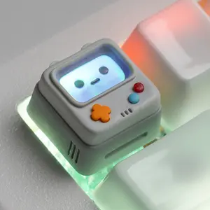 Artisan Keycaps, Cute Retro Game Consoler-Shpaed Keycaps, Shine Through Resin Handmade, Single 1U Replace Key for ESC Key Mechanical Keyboard (Blue) Cherry Mx Compatible Nostalgic Aesthetics Backlight Friendly Compact Size