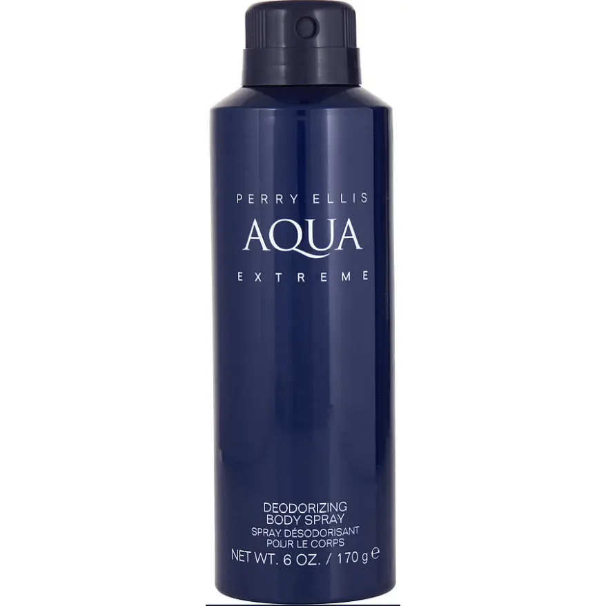 Perry Ellis Aqua Extreme Men's 6oz Deodorant Body Spray - Citrus Zesty Geranium, Blue Lavender, Juniper, Woody Notes, Body Deodorizer, Underarm Care, Active Spray Men's Fragrance, Smelling Good, Personal Care Item, Deodorant Antiperspirant, Antitranspiran