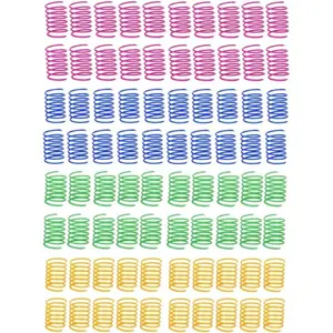 80 Pack Cat Spring Toys, Durable Plastic Coils for Indoor Active - Colorful 1 Inch Spirals Spring Fitness Play for Cat Kitten Pets (multicolor-80Pack)