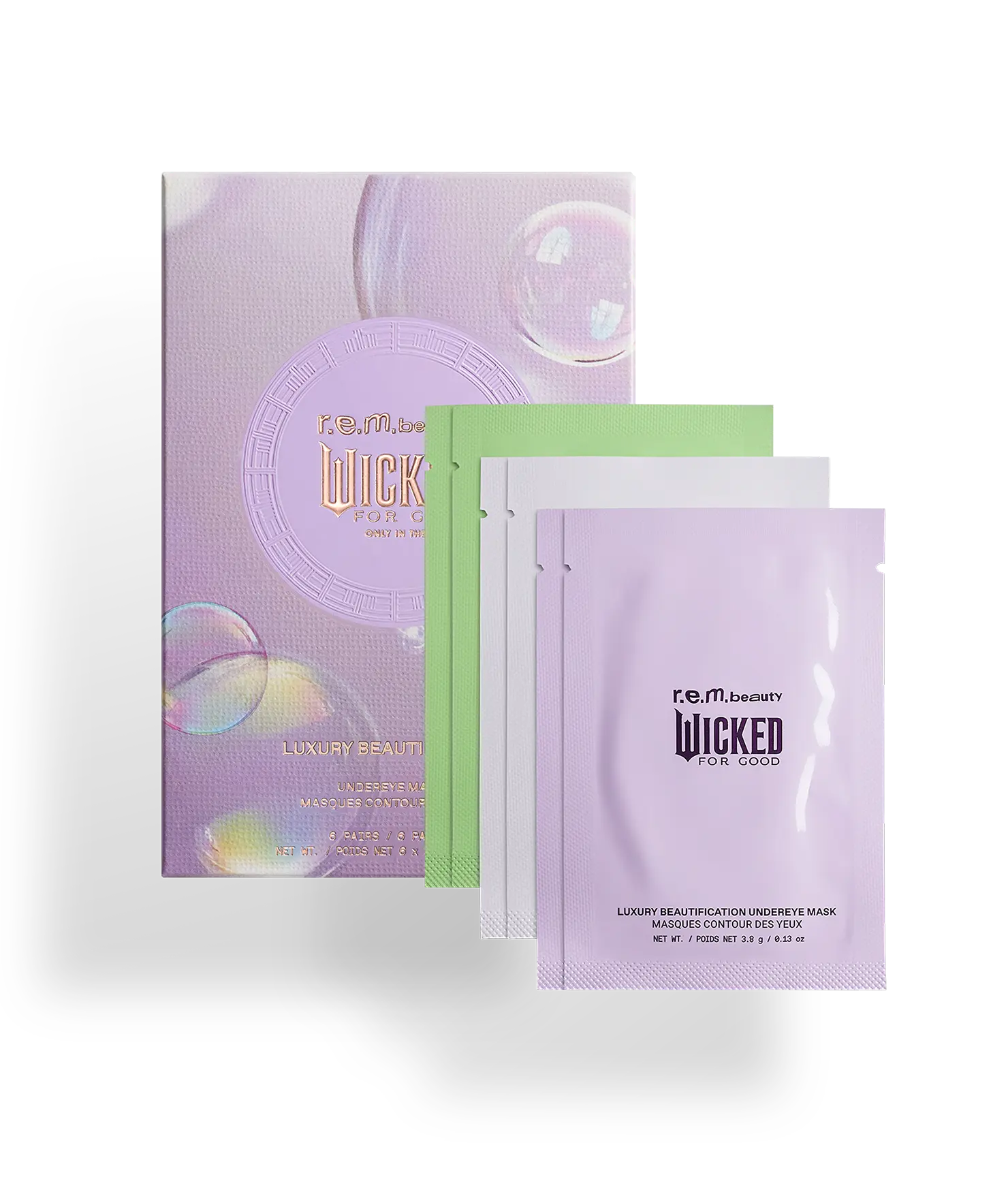 r.e.m. beauty x Wicked: For Good Luxury Beautification Undereye Gel Masks - skincare, made with hyaluronic acid and caffeine, soothing and hydrating