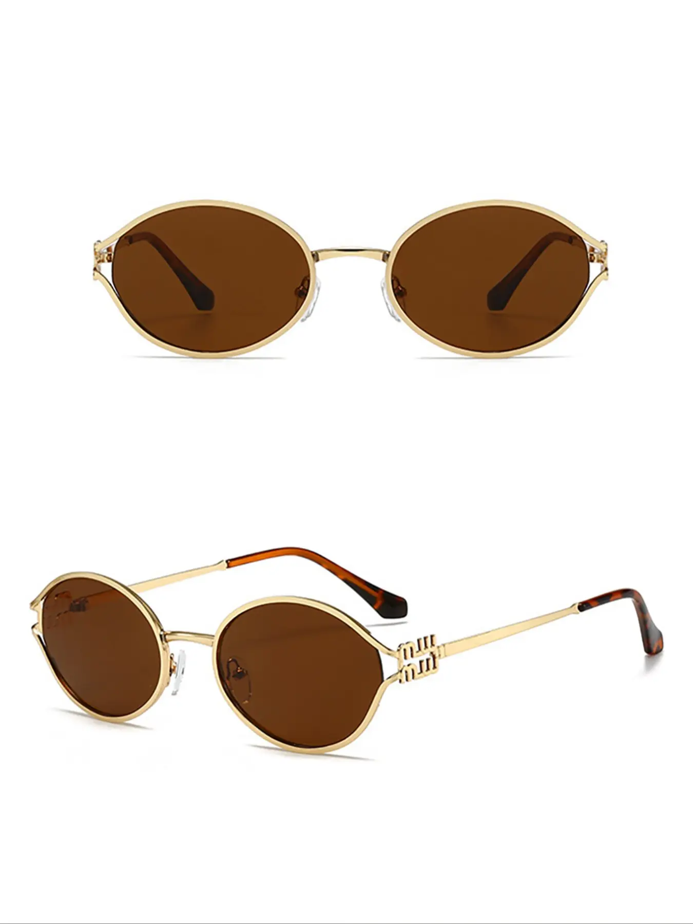 Cut You Off Round Frame Cut Out Design Sunglasses‎ Brown QUAY - FELT CUTE Round Shape Black Mirrored Polarized  main image 2