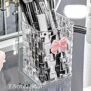 Large Capacity Transparent Acrylic Cosmetics Organizer Storage Box, Multi-Functional Desktop Organizer with Drawers, Ideal for Makeup Brushes, Lipsticks, Stationery