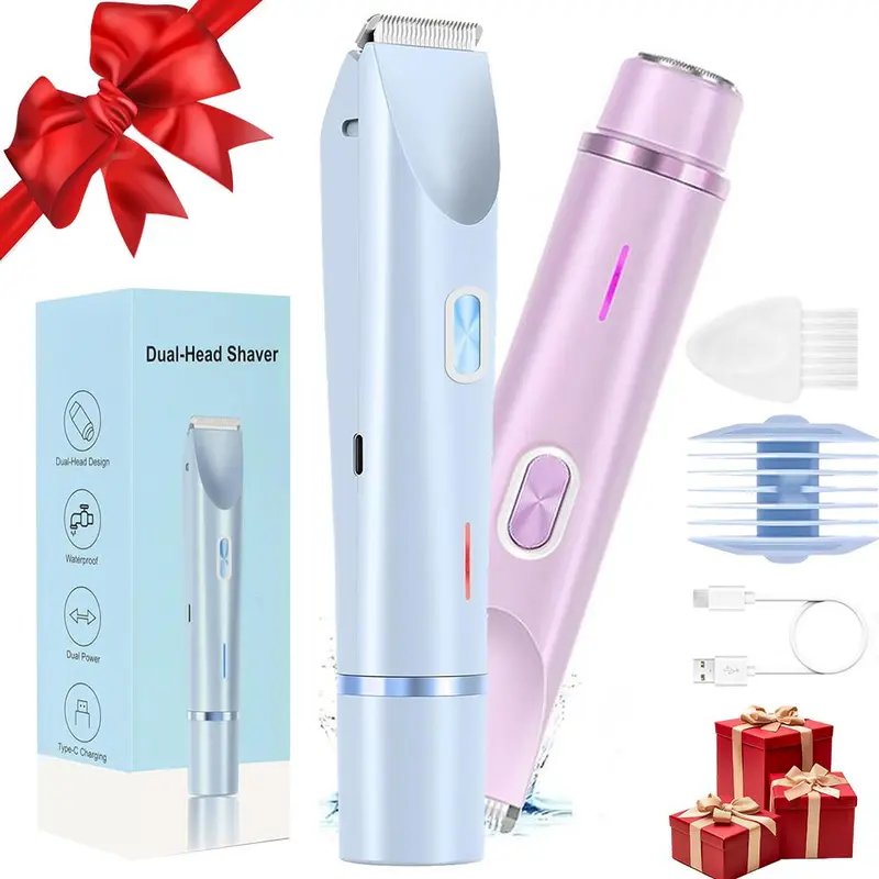 Electric Hair Trimmer, Hair Removal Trimmer, 1 Box Waterproof Rechargeable Hair Clipper, Wet and Dry Use Hair Trimmer for Women, USB Rechargeable Trimmer, Waterproof Body Trimmer, Body Hair Trimming, Personal Care Appliances