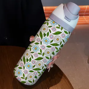 32oz Flower Leaf Dual Drinking Portable Sturdy Sports Bottle, Insulated Stainless Steel, Perfect Gift for Girls on Birthdays, Versatile for Hot & Cold Beverages, Drinkware