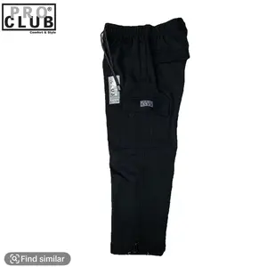 Pro Club Men's Cargo Sweatpants Casual Cotton SSK with Pockets, Ideal for Everyday Wear - Beige Menswear