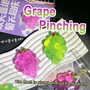Transparent Grape Squishy Toy Soft Jelly  Anti-Anxiety Fruit Squeeze Fidget Toy For Anxiety Relief Stress Relief Toys for Adults