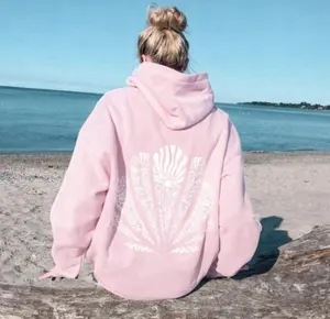 Light Pink Seashell SurfCozy Beach Nights  Hand-Drawn Coastal Sweatshirt Tshirt Hoodie