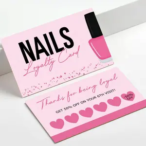 Nail Art Business Card, 100pcs/set Nail Care Card, Press on Nails Loyalty Card, Nail Discount Paper Board Card, Beauty Small Business Card, Positive Message Card