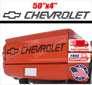 Chevrolet Tailgate Black Vinyl Decal –  Truck Sticker for Pickup Trucks | Waterproof Outdoor Graphic