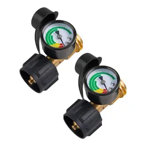 Propane Tank Gauge Level Indicator & Leak Detector – Fits 5lb to 40lb Tanks with Type 1 Connection (Set of 2), Universal for BBQ, RV, Heater & More fire pit