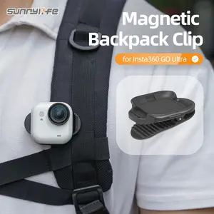 For Insta360 GO Ultra Magnetic Backpack Clip, Black, Perfect Camera Shooting Accessory for Outdoor Sports, Holiday Travel and Party, Travel Gadgets, Adjustable | Lightweight and Portable | GO Ultra Chest Mount for Selfie | Ideal Gift for Go Ultra User