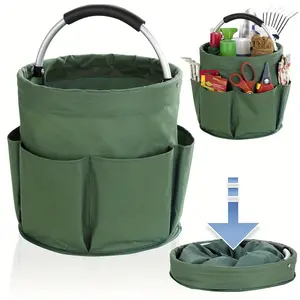 Large Storage Organiser Bag Folding Basket Picnic Tote Outdoor Cleaning Caddy with Handle Tool Bag Cleaning Supplies Outdoor Camping Supplies