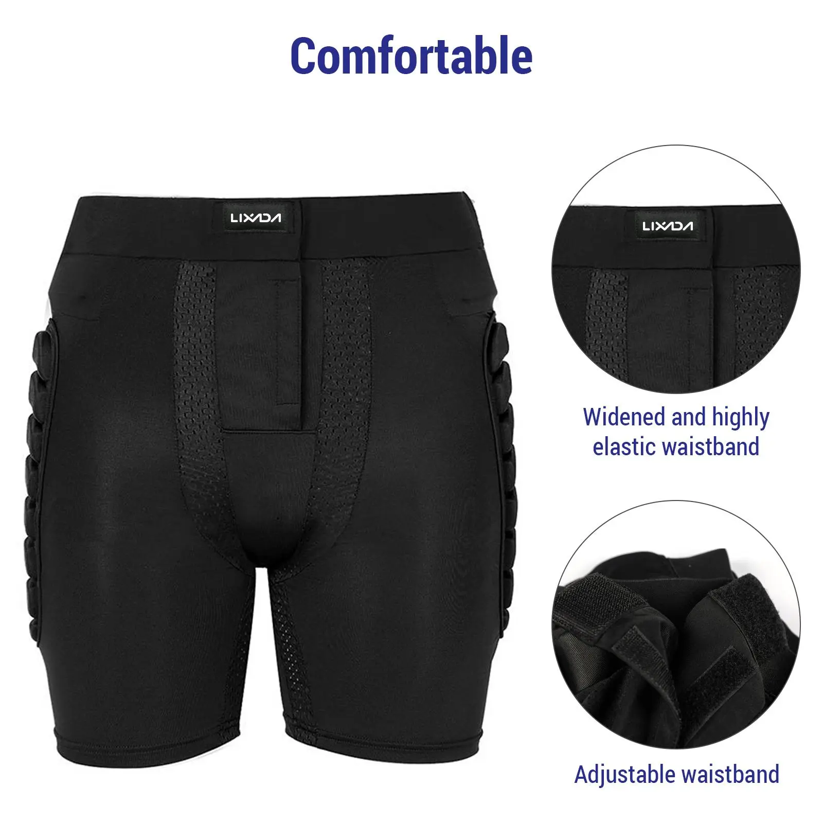 Unisex 3D Hip Padded Athletic Shorts - Breathable, Lightweight Outdoor Sports Shorts for Skateboarding, Snowboarding, Hip Padded Shorts