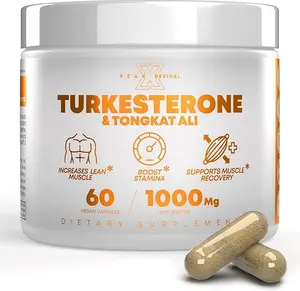 Turkesterone & Tongkat Ali 1000mg Complex - Natural Workout Performance Supplement for Men, Supports Lean Muscle Growth, Strength, Endurance & Faster Recovery, 60 Vegan Capsules