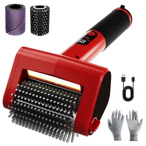 CuLiDing Electric Grill Brush with LED Light, 650 RPM High-Speed Non-Shedding Spinning Cleaner, Removable Washable Brush Head and 2 Scouring Pads, Rechargeable BBQ Cleaning Tool for Outdoor Grilling & Camping