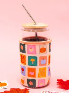 Fall Patches Drink Sleeve Drinkware Reusable Tea Autumn