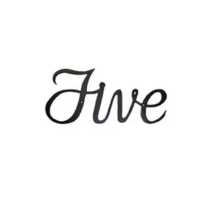 212 MAIN Aluminium Handcrafted Old Fashioned Decor Sign with Enamel Finish, Modern Script House Number 5 (SHN-5), House Numbers, Script Five