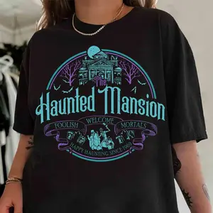 Vintage Hitchhiking Ghosts Vintage Shirt, The Haunted Mansion Halloween Tee, Welcome Foolish Mortals, Family Vacation  Trip Shirt