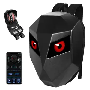 Motorcycle Backpack for Men, LED Backpack with DIY Programmable Full Color Screen, Hard Shell Large Capacity Waterproof Helmet Bag