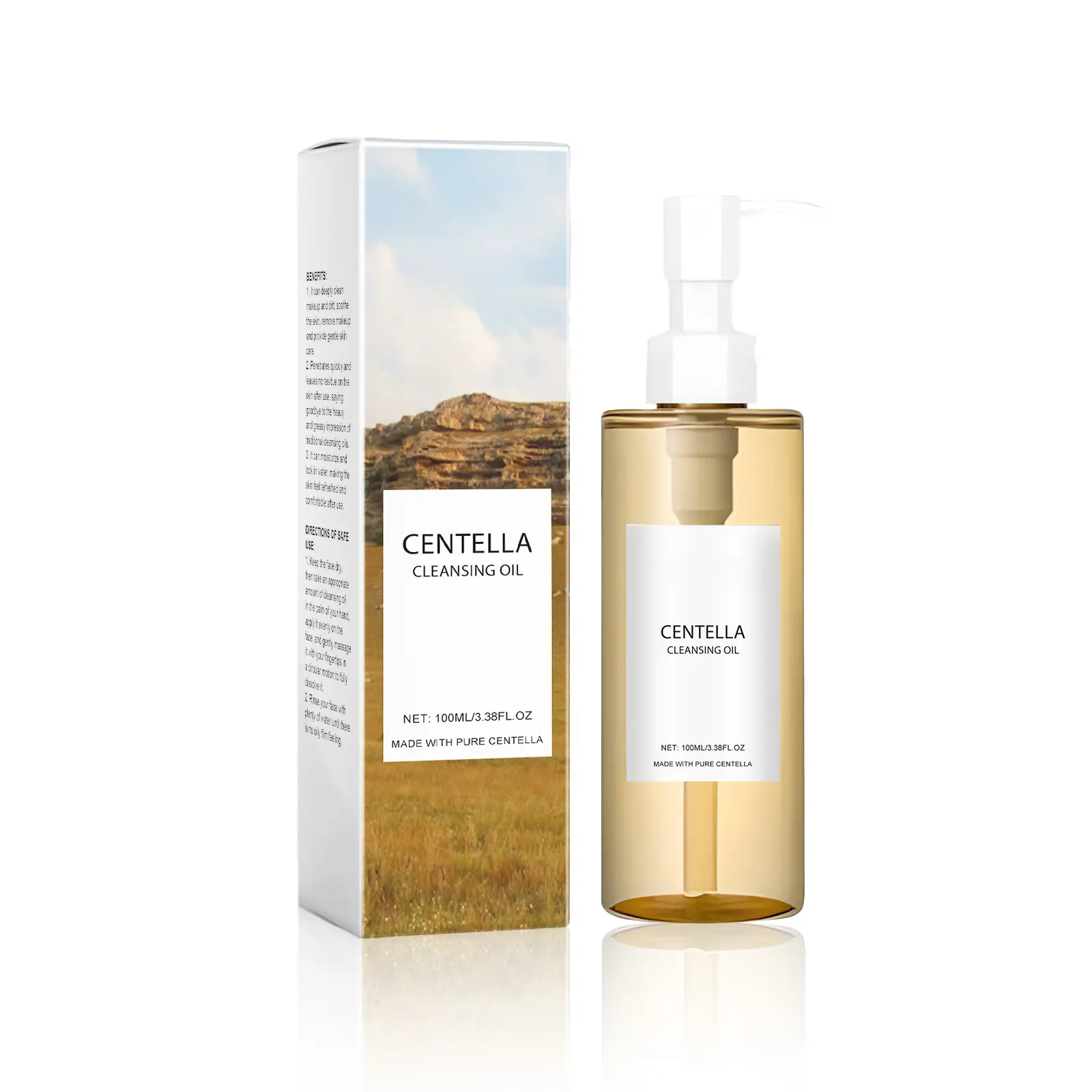Centella Asiatica Light Makeup Remover Oil, Refreshing Gentle Face Eye Lip Cleansing, Advanced Skin Barrier Purifying Shield Daily Wash Formula