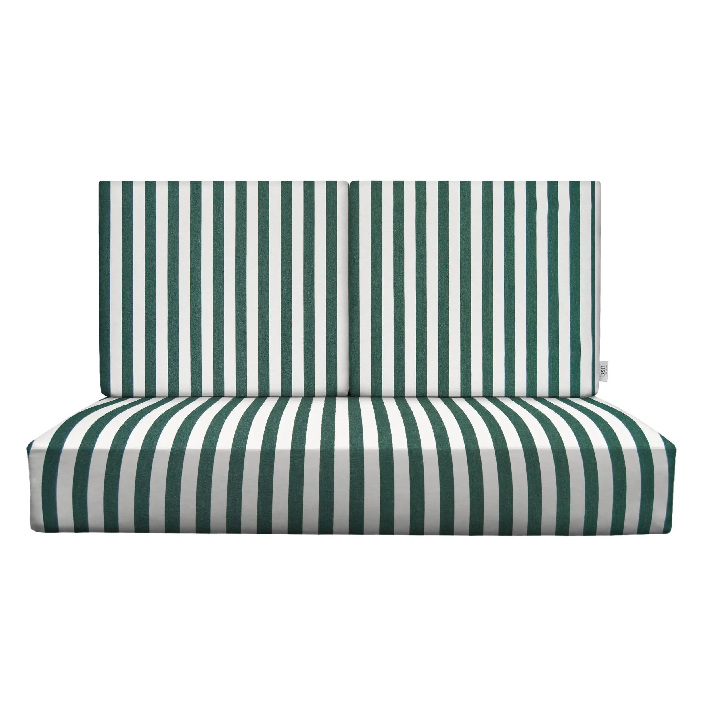 RSH Decor Sunbrella Loveseat Cushion Set for Patio Furniture - Deep Seating Foam Settee and Back Cushions in Mason Forest Green