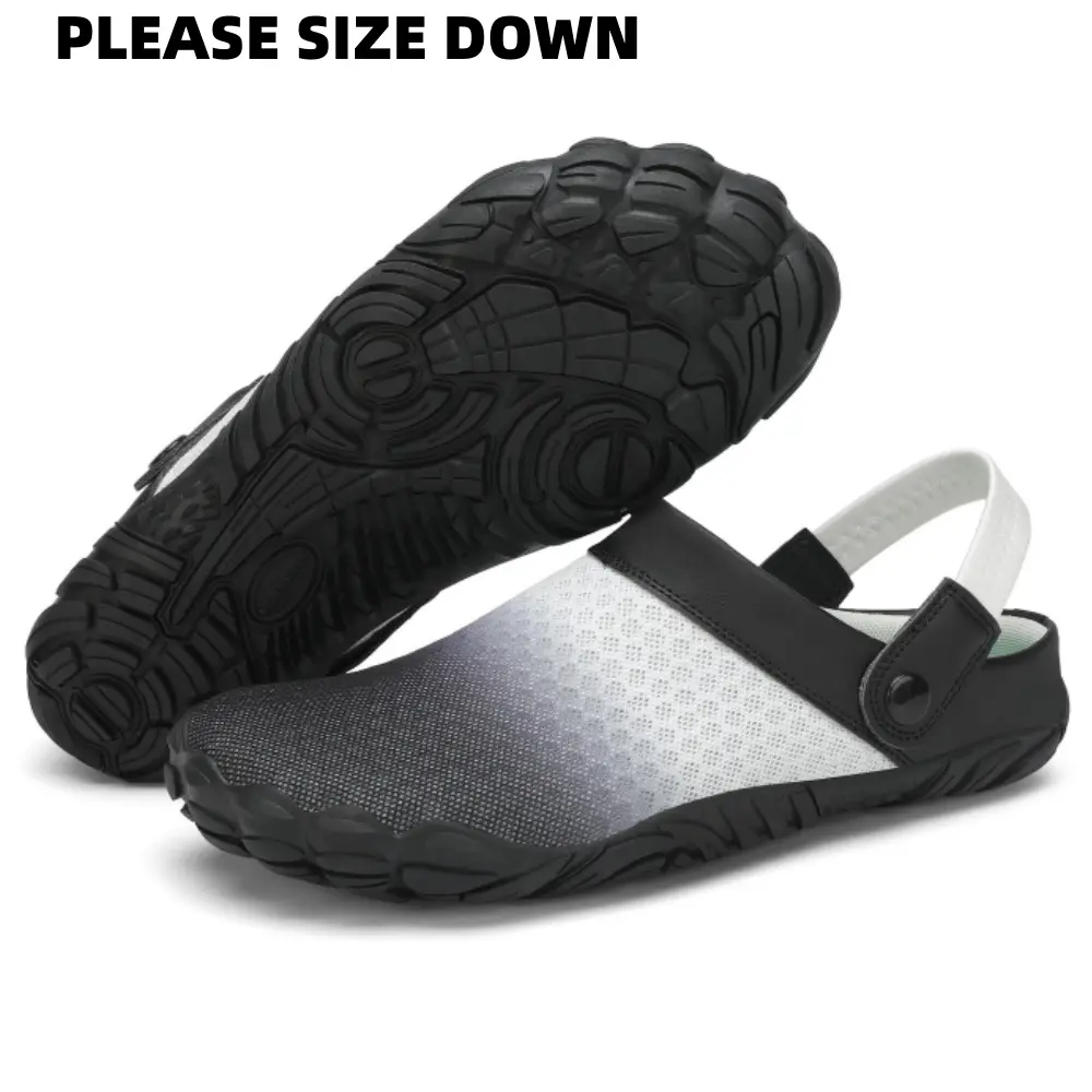 Mishansha Men's Barefoot Watershoes - Outdoor Slip-On Open Toe Garden Clogs, Mesh Upper Keeps Feet Cool and Dry, Flexible Bends with Every Step, Rubber Grip for Wet Paths (Note: Order 1 Size Smaller, Slip-On Keeps Steps Easy)
