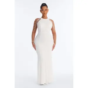 Diana Embellished Sequin Gown - Ivory