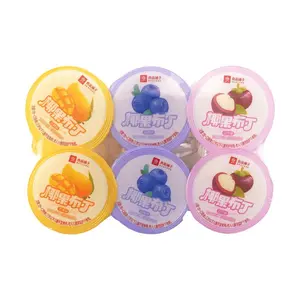 BESTORE Coconut Jelly Pudding Cups - Mango, Blueberry & Mangosteen Flavors - 6 Pack, 720g - Fruity Dessert Snack for Kids & Adults