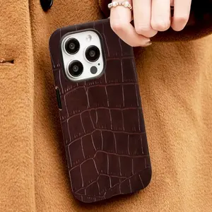 Vintage Crocodile Texture Phone Case Cover, Durable Shockproof Fashion Protection, Fits iPhone 17 Series, 15, 14, 13, 12, 11, 8, 7, Plus, Pro, Max