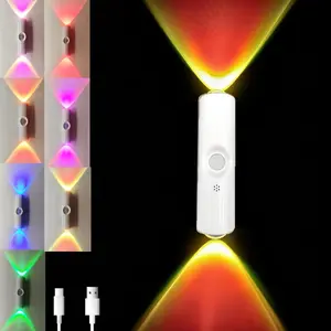 4PCS / 3PCS Smart LED Night Light with Motion Sensor RGB Gradient Ambient Lighting USB Rechargeable Magnetic Wall Lamp for Bedroom Entryway Hallway Desk Stairs #Summervibes [Convenient Plug-Free Charging]  ﻿