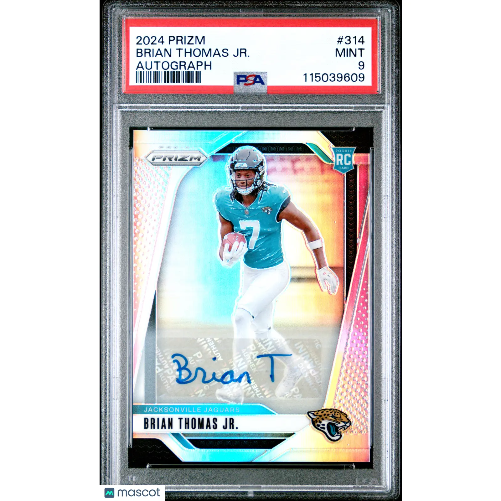2024 Panini Prizm Brian Thomas JR. Autograph #314 PSA 9
