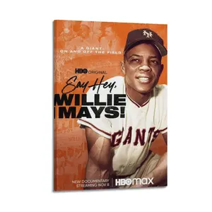 Willie Mays Poster for Bedroom Aesthetic Canvas Wall Art Living Room Posters Painting Picture Print Modern Family Decor Artist Bathroom Poster